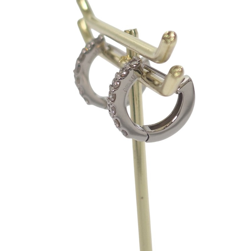 デザインジュエリー パヴェ フープ ピアス Pt900プラチナ ダイヤモンド レディース【中古】【Aランク】