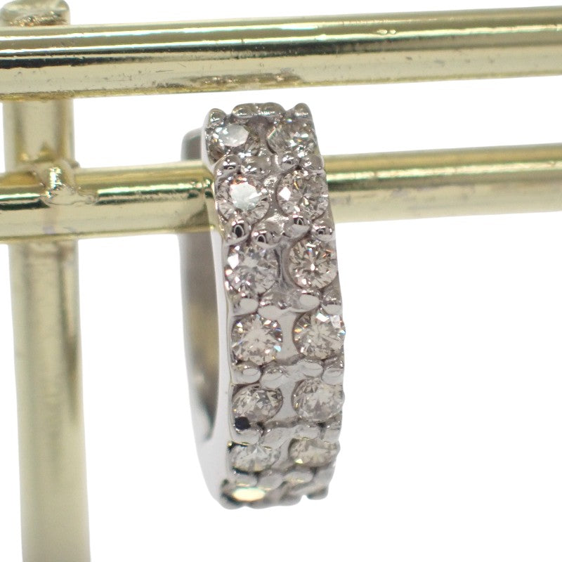 デザインジュエリー パヴェ フープ ピアス Pt900プラチナ ダイヤモンド レディース【中古】【Aランク】