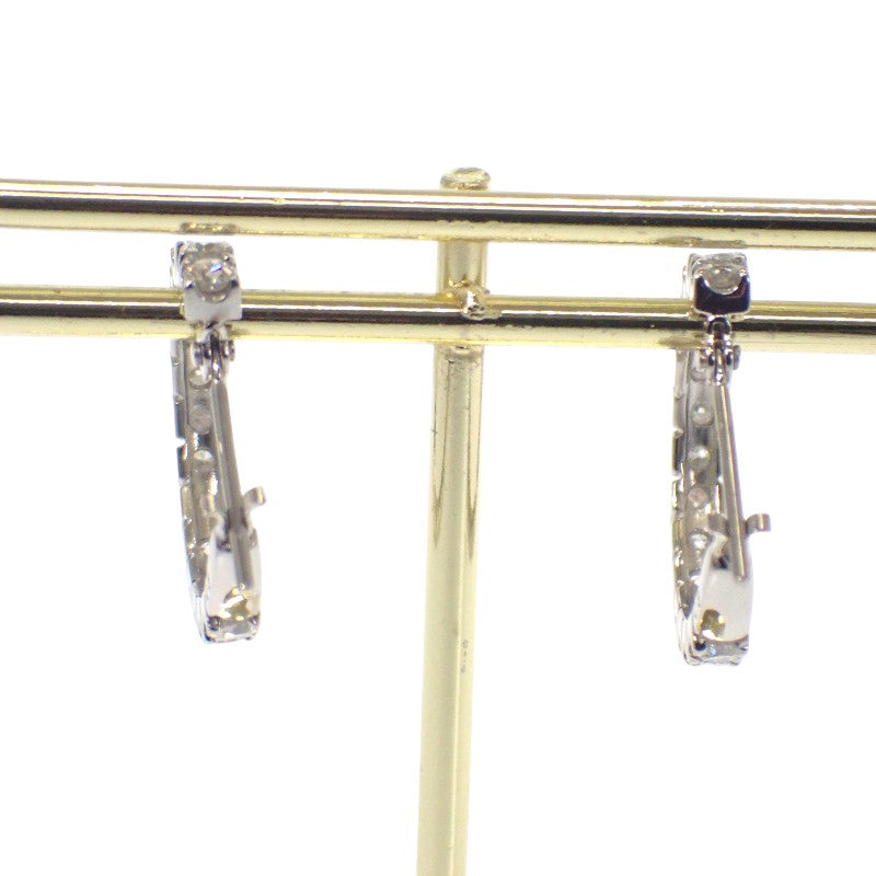 デザインジュエリー フープ ピアス Pt900プラチナ ダイヤモンド レディース【中古】【Aランク】