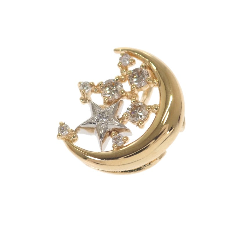 デザインジュエリー ムーン ペンダントトップ K18イエローゴールド Pt900プラチナ ダイヤモンド レディース【中古】【Aランク】