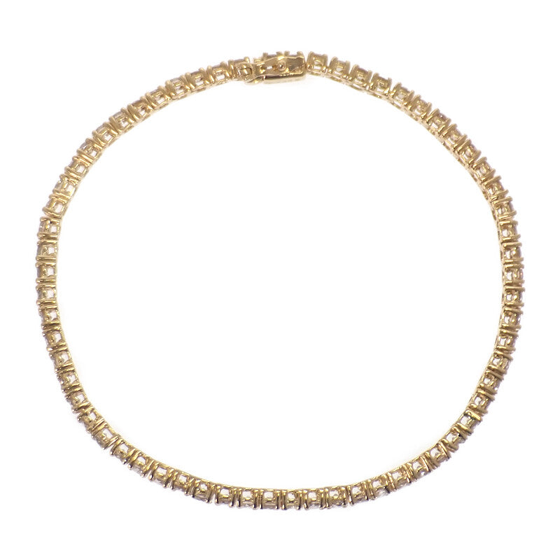 デザインジュエリー テニスブレス ブレスレット K18イエローゴールド ダイヤモンド メンズ レディース【中古】【Aランク】