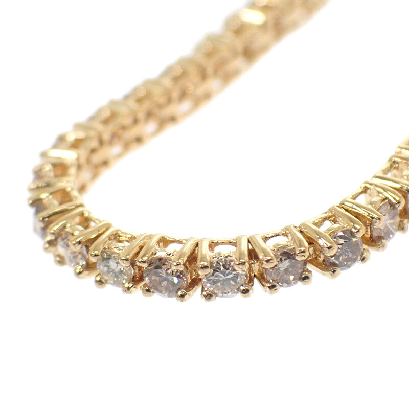 デザインジュエリー テニスブレス ブレスレット K18イエローゴールド ダイヤモンド メンズ レディース【中古】【Aランク】