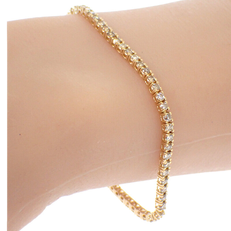 デザインジュエリー テニスブレス ブレスレット K18イエローゴールド ダイヤモンド メンズ レディース【中古】【Aランク】