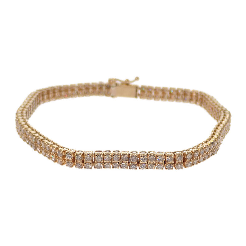 デザインジュエリー テニスブレス ブレスレット K18イエローゴールド ダイヤモンド メンズ レディース【中古】【Aランク】