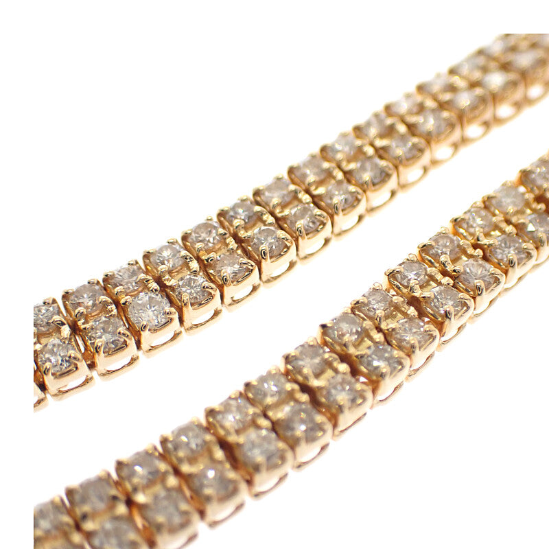 デザインジュエリー テニスブレス ブレスレット K18イエローゴールド ダイヤモンド メンズ レディース【中古】【Aランク】