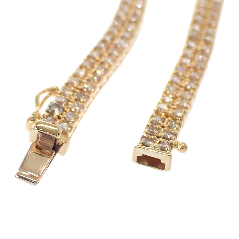 デザインジュエリー テニスブレス ブレスレット K18イエローゴールド ダイヤモンド メンズ レディース【中古】【Aランク】