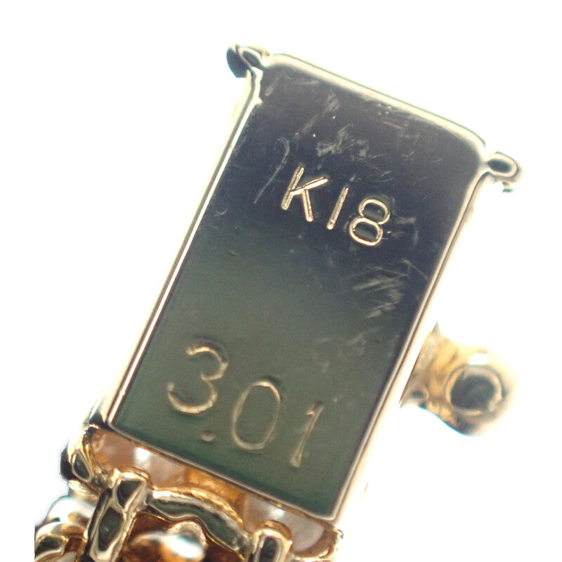 デザインジュエリー テニスブレス ブレスレット K18イエローゴールド ダイヤモンド メンズ レディース【中古】【Aランク】