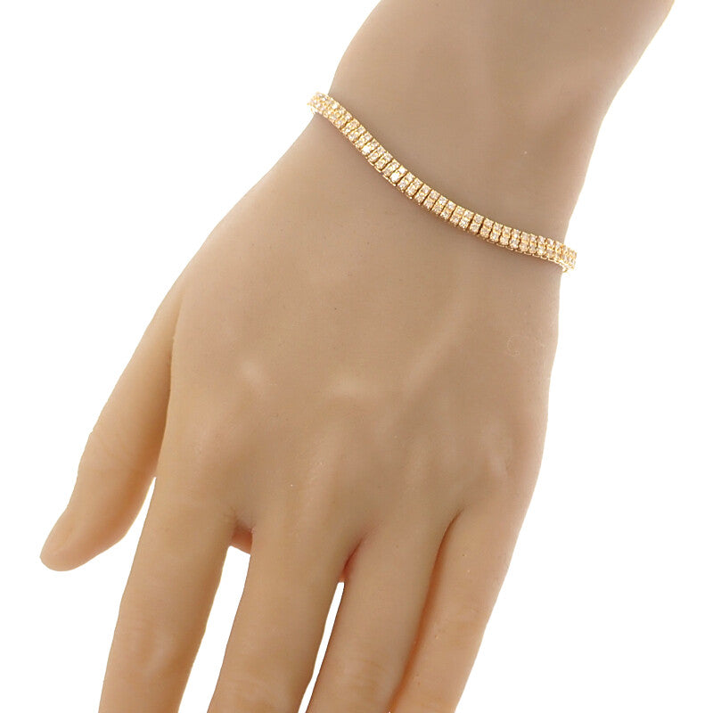 デザインジュエリー テニスブレス ブレスレット K18イエローゴールド ダイヤモンド メンズ レディース【中古】【Aランク】