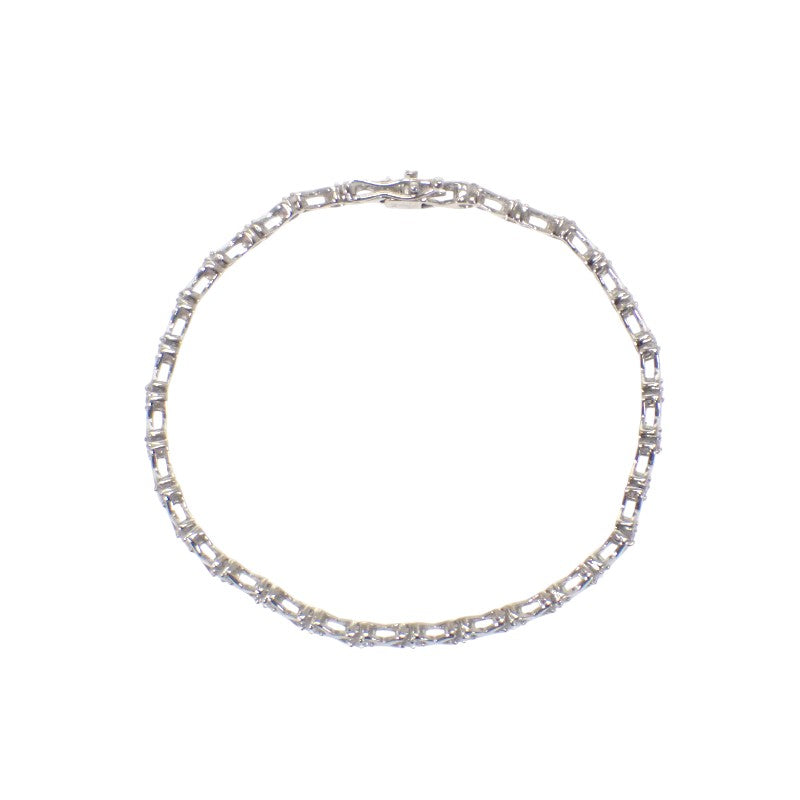 デザインジュエリー テニスブレス ブレスレット K18ホワイトゴールド ダイヤモンド メンズ レディース【中古】【Aランク】