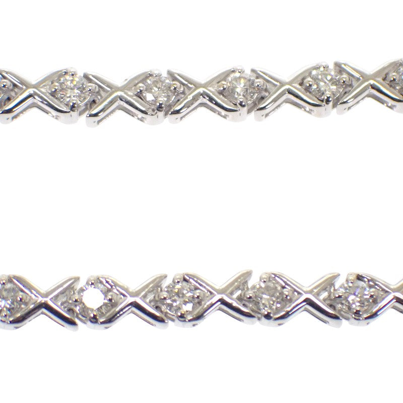 デザインジュエリー テニスブレス ブレスレット K18ホワイトゴールド ダイヤモンド メンズ レディース【中古】【Aランク】