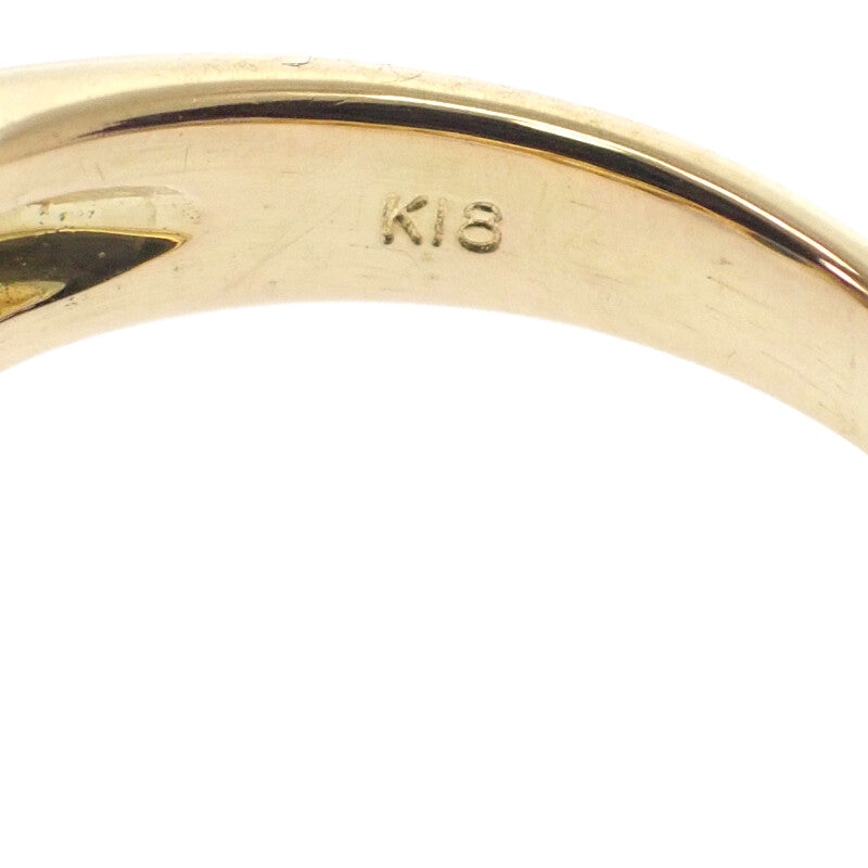 Design Jewelry 8 Ring K18 Yellow Gold Blue Sapphire Diamond Ladies [Used] [A Rank]