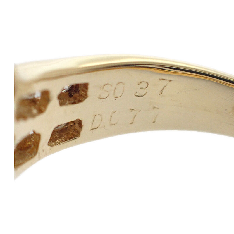 デザインジュエリー 9号 リング K18イエローゴールド ブルー サファイア ダイヤモンド レディース【中古】【Aランク】