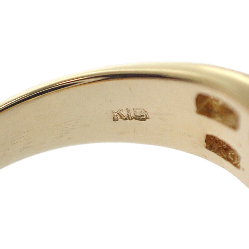 デザインジュエリー 9号 リング K18イエローゴールド ブルー サファイア ダイヤモンド レディース【中古】【Aランク】