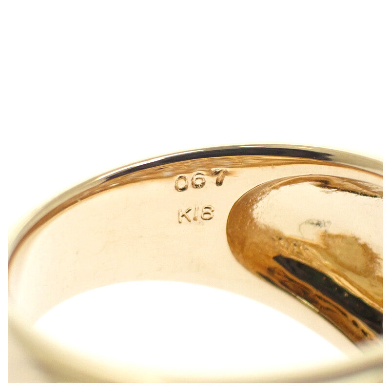 デザインジュエリー ベビーパール 13号 リング K18イエローゴールド ダイヤモンド パール レディース【中古】【Aランク】