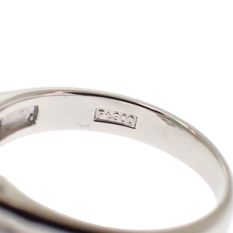 Designer Jewelry Ring, Size 10, Pt900 Platinum, Emerald, Diamond, For Women [Used] [A Rank]