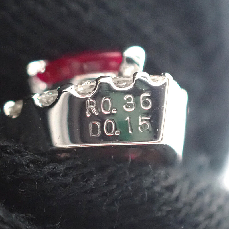 デザインジュエリー ハート ペンダントトップ K18ホワイトゴールド ピンク ルビー ダイヤモンド レディース【中古】【Aランク】