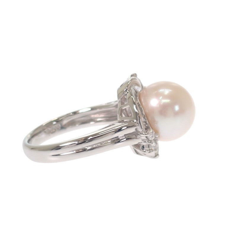 デザインジュエリー 11号 リング Pt900プラチナ ダイヤモンド パール ダイヤモンド レディース【中古】【Aランク】