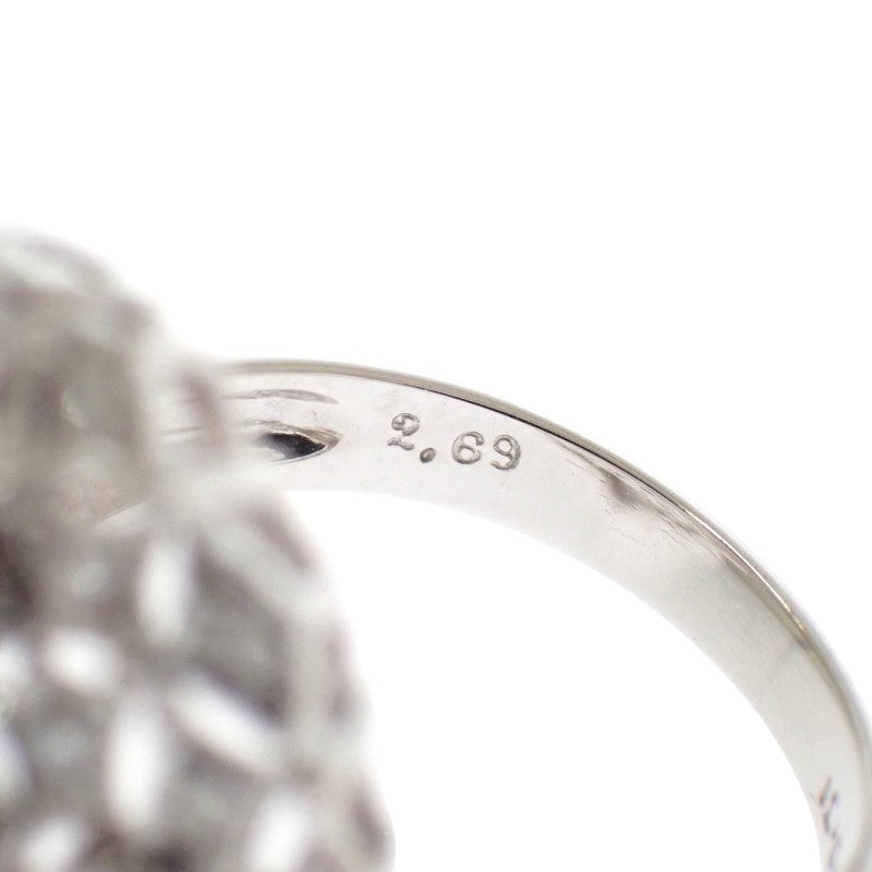 Designer Jewelry Ring, Size 12, K18 White Gold, Blue Topaz, Diamonds, Ladies [Used] [A Rank]