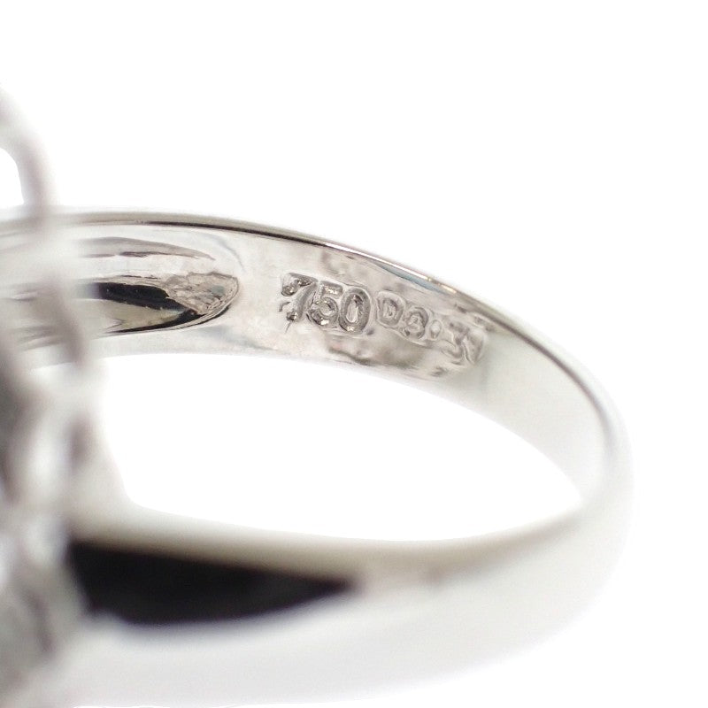 Designer Jewelry Ring, Size 12, K18 White Gold, Blue Topaz, Diamonds, Ladies [Used] [A Rank]