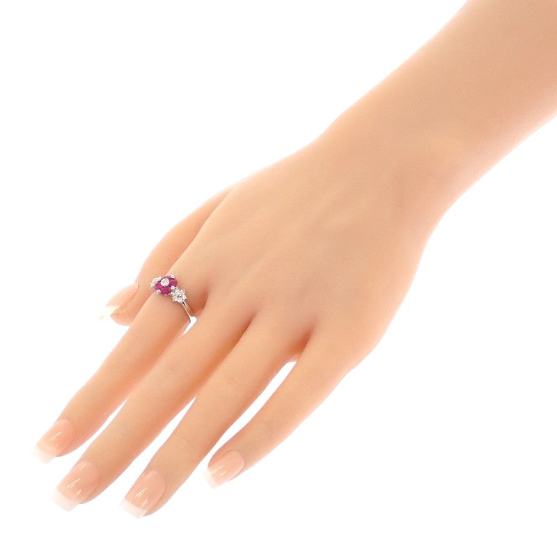Designer Jewelry Ruby Diamond Ring, Size 14, Pt900 Platinum, Pink Ruby, Diamonds, Ladies' - [Used A]