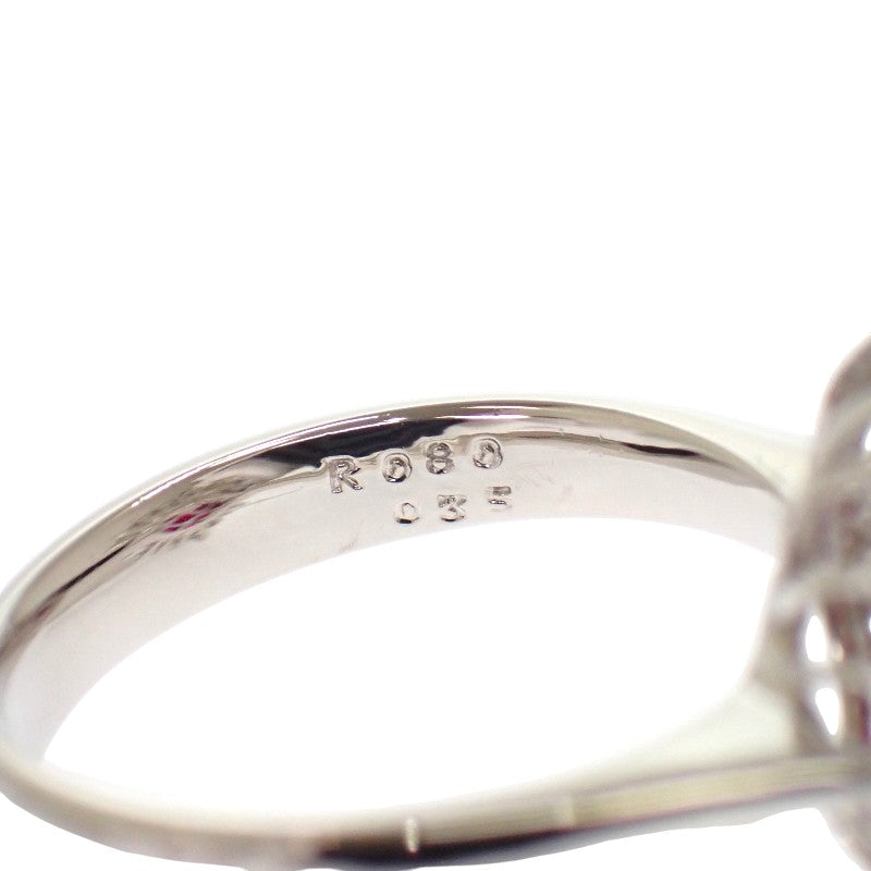 Design Jewelry Heart Mystery 12.5 Ring Pt900 Platinum Ruby Diamond Ladies [Used] [A Rank]