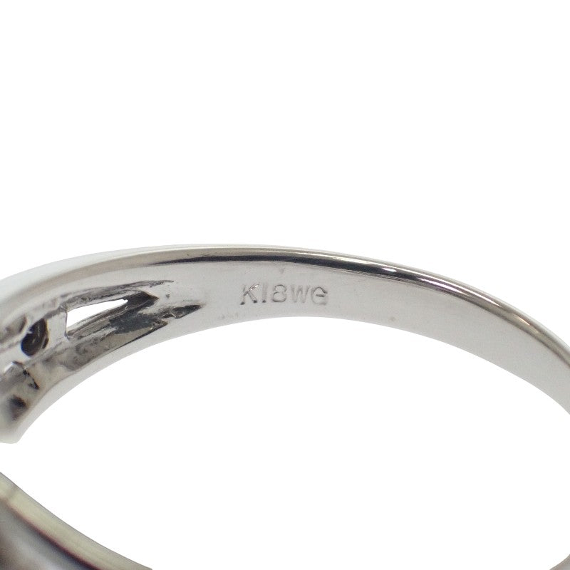 デザインジュエリー 14号 リング K18ホワイトゴールド ダイヤモンド ブラックダイヤモンド レディース【中古】【Aランク】