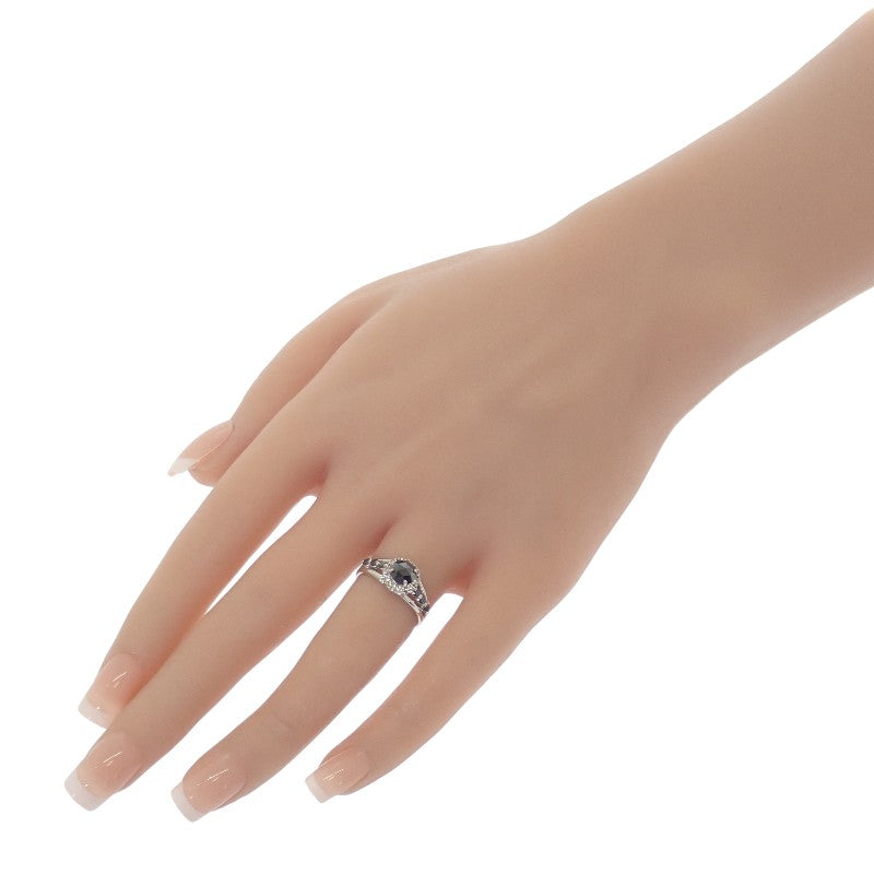 デザインジュエリー 14号 リング K18ホワイトゴールド ダイヤモンド ブラックダイヤモンド レディース【中古】【Aランク】