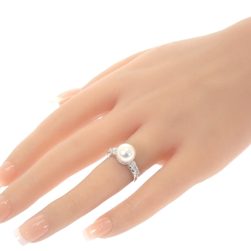 デザインジュエリー パール 11号 リング Pt900プラチナ ダイヤモンド