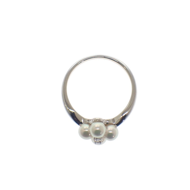 MIKIMOTO Pearl Ring K18 White Gold Akoya Pearl Diamond Women's [Used] [A Rank]