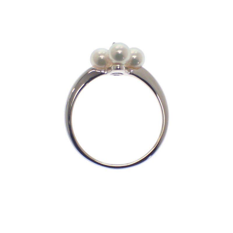 MIKIMOTO Pearl Ring K18 White Gold Akoya Pearl Diamond Women's [Used] [A Rank]