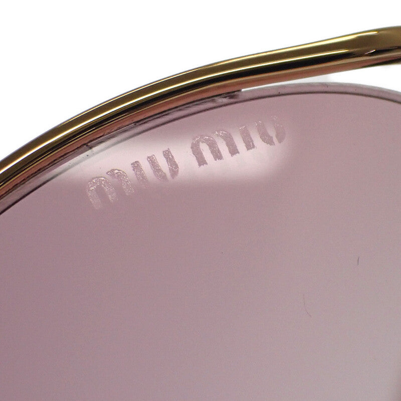 ミュウミュウ MIUMIU ロゴ SMU52Y_EZVN_FE20F_C_054 サングラス メタル ローズゴールド レディース【中古】【Aランク】