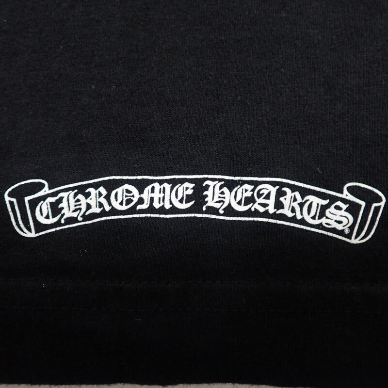 クロムハーツ CHROME HEARTS マルチカラーグラデーション フローラルクロス ロングスリーブトップス L 長袖Ｔシャツ コットン ブラック メンズ【中古】【Bランク】