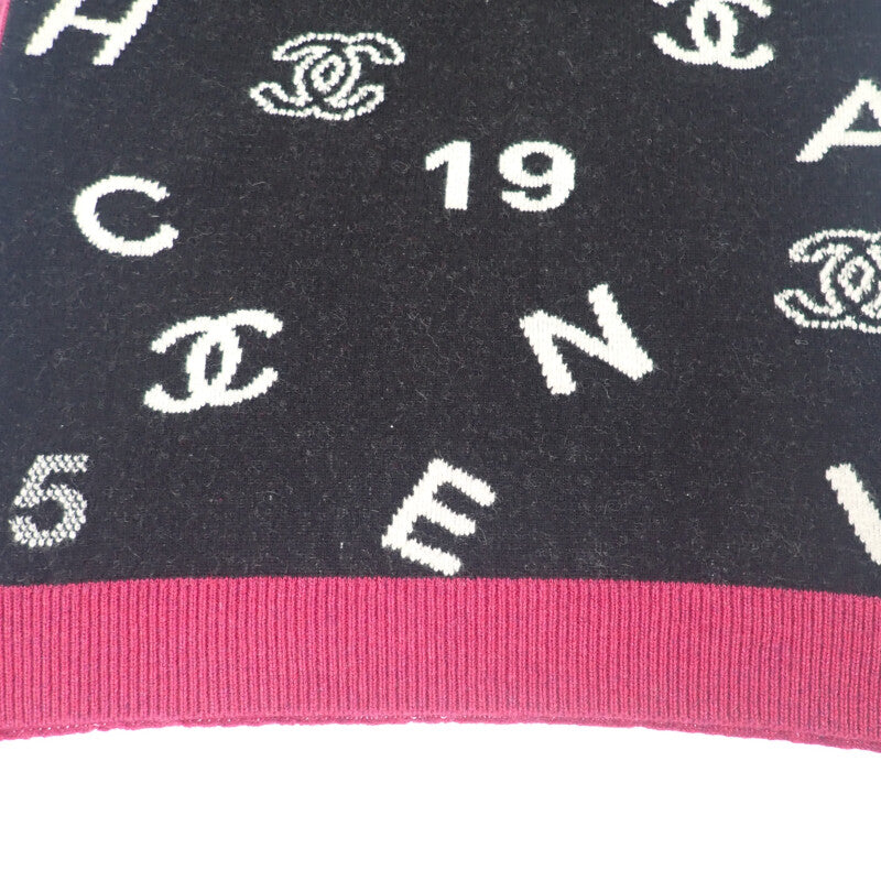 シャネル CHANEL ロゴ AA9262B13359 マフラー カシミヤ ブラック