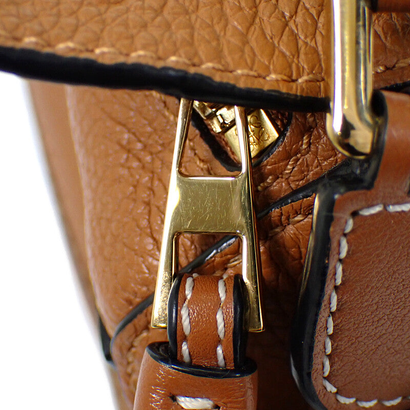 ロエベ LOEWE パズル ミニ A510P88X60 ショルダーバッグ カーフ ブラウン ゴールド金具 レディース【中古】【Aランク】