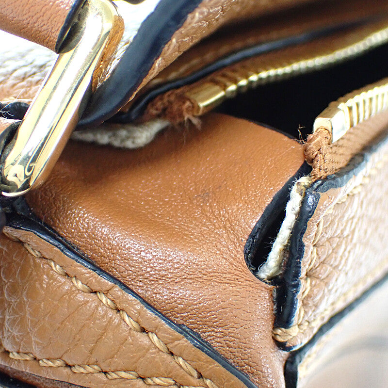 ロエベ LOEWE パズル ミニ A510P88X60 ショルダーバッグ カーフ ブラウン ゴールド金具 レディース【中古】【Aランク】