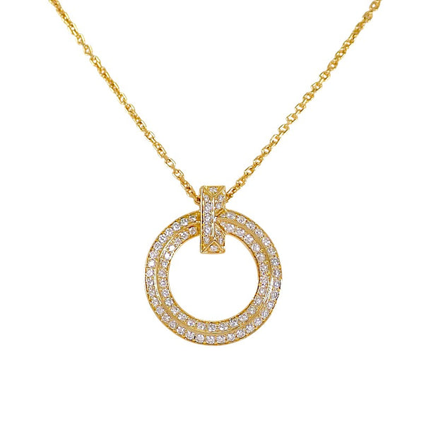 ティファニー TIFFANY&Co. Tワン サークル ペンダント 72154584 ネックレス K18イエローゴールド ダイヤモンド レディース メンズ【中古】【Aランク】