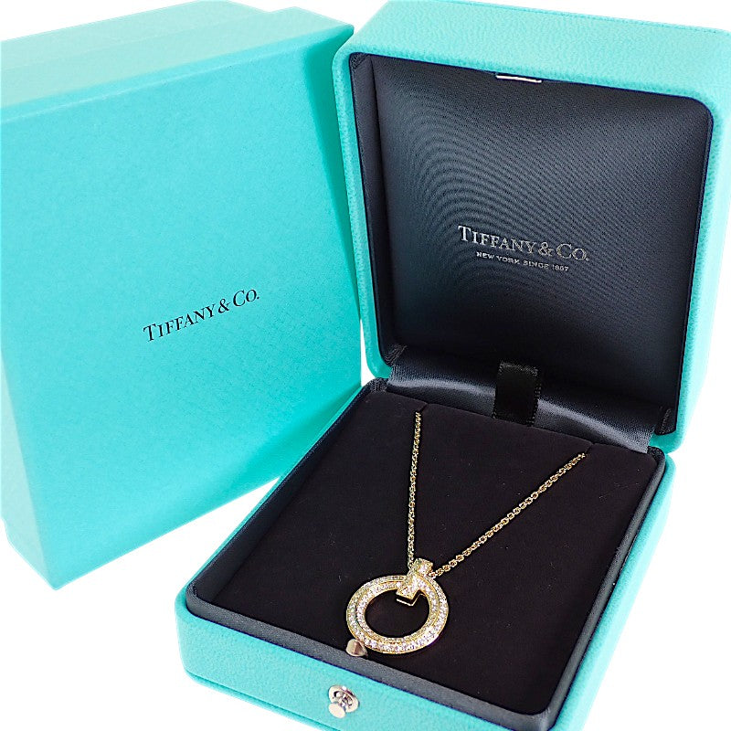 ティファニー TIFFANY&Co. Tワン サークル ペンダント 72154584 ネックレス K18イエローゴールド ダイヤモンド レディース メンズ【中古】【Aランク】