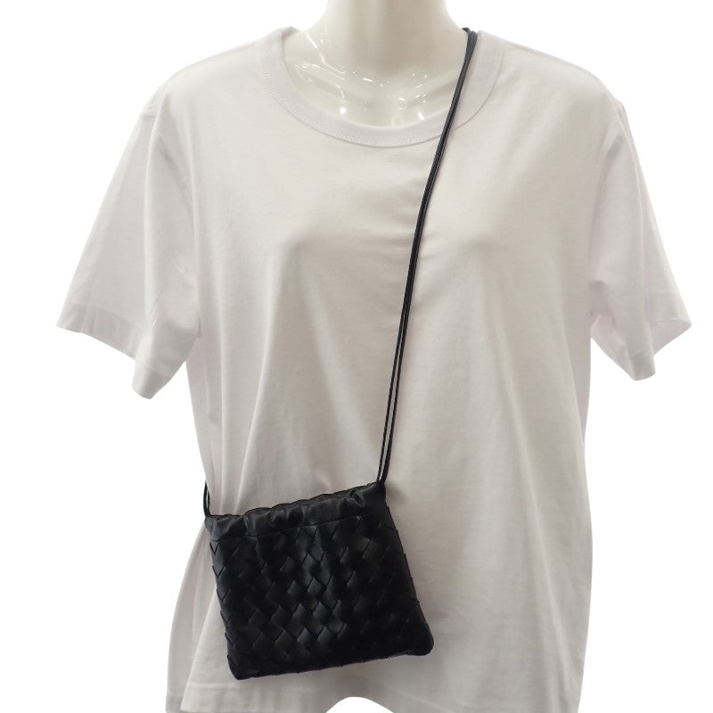 ボッテガヴェネタ BOTTEGA VENETA スモールダスト 816987V3IV18425 ショルダーバッグ カーフ ブラック レディース【中古】【Aランク】