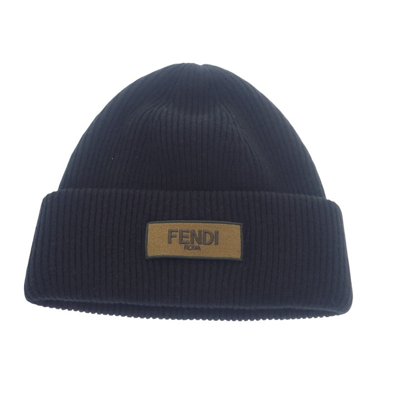 フェンディ FENDI ウール ビーニー FXQ994AJE6 ニットキャップ ウール ブラック メンズ レディース【中古】【Aランク】