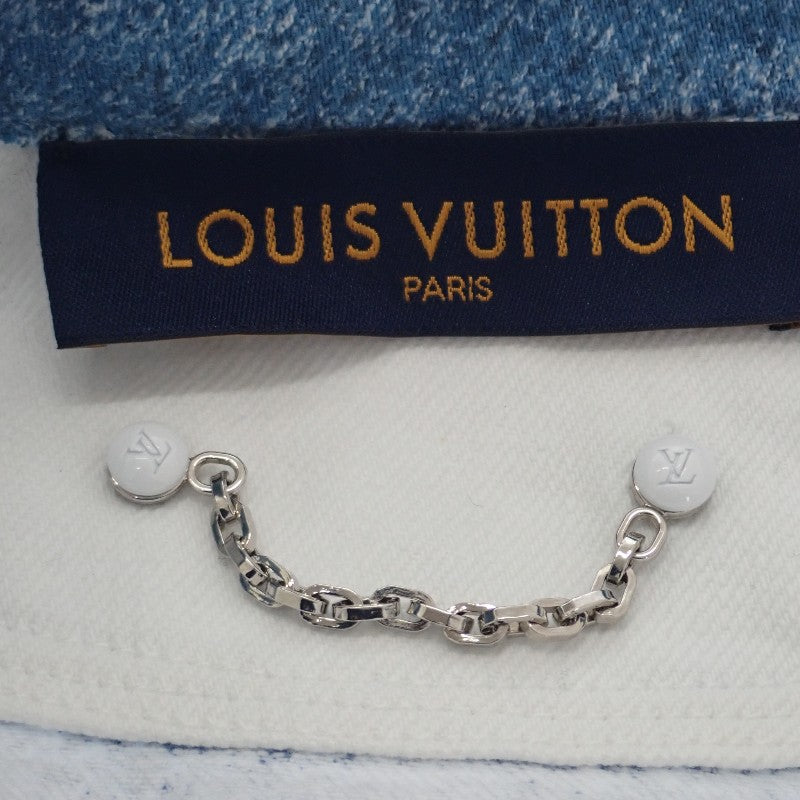 ルイヴィトン LOUIS VUITTON ワークウェアシャツ M 1A5VYS デニムジャケット コットン ブルー ホワイト メンズ【中古】【ABランク】