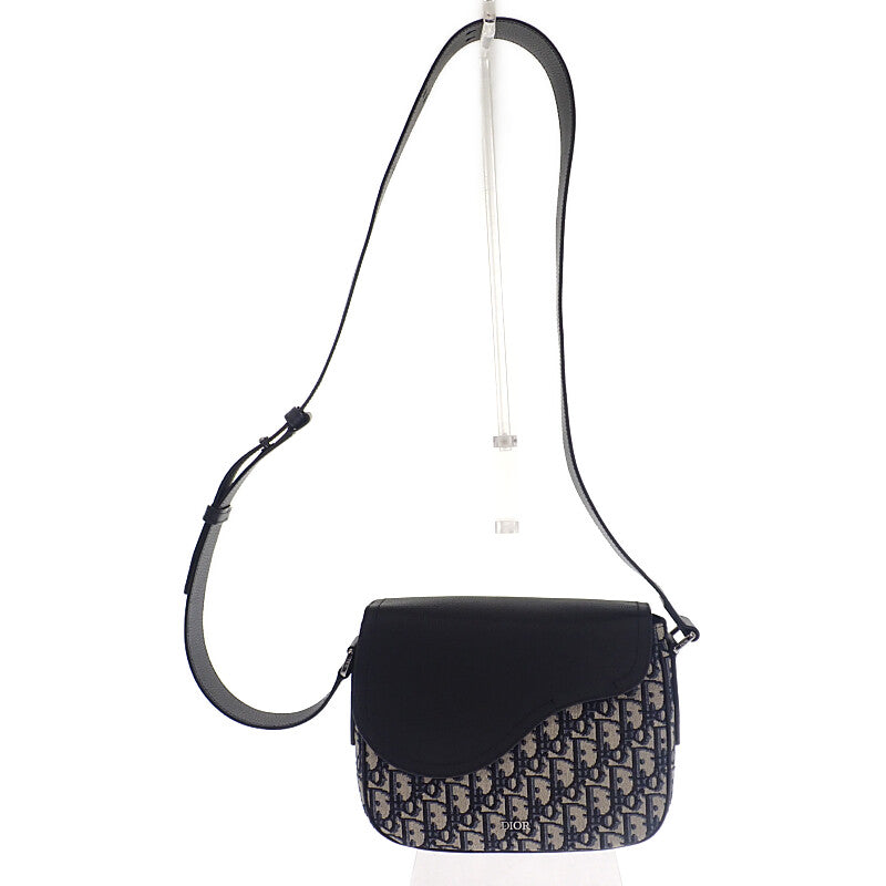 ディオール Dior サドル スモールメッセンジャー 1DME133YKS_H27E ショルダーバッグ カーフ ファブリック ブラック レディース メンズ【中古】【Aランク】