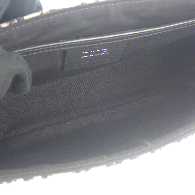 ディオール Dior サドル スモールメッセンジャー 1DME133YKS_H27E ショルダーバッグ カーフ ファブリック ブラック レディース メンズ【中古】【Aランク】