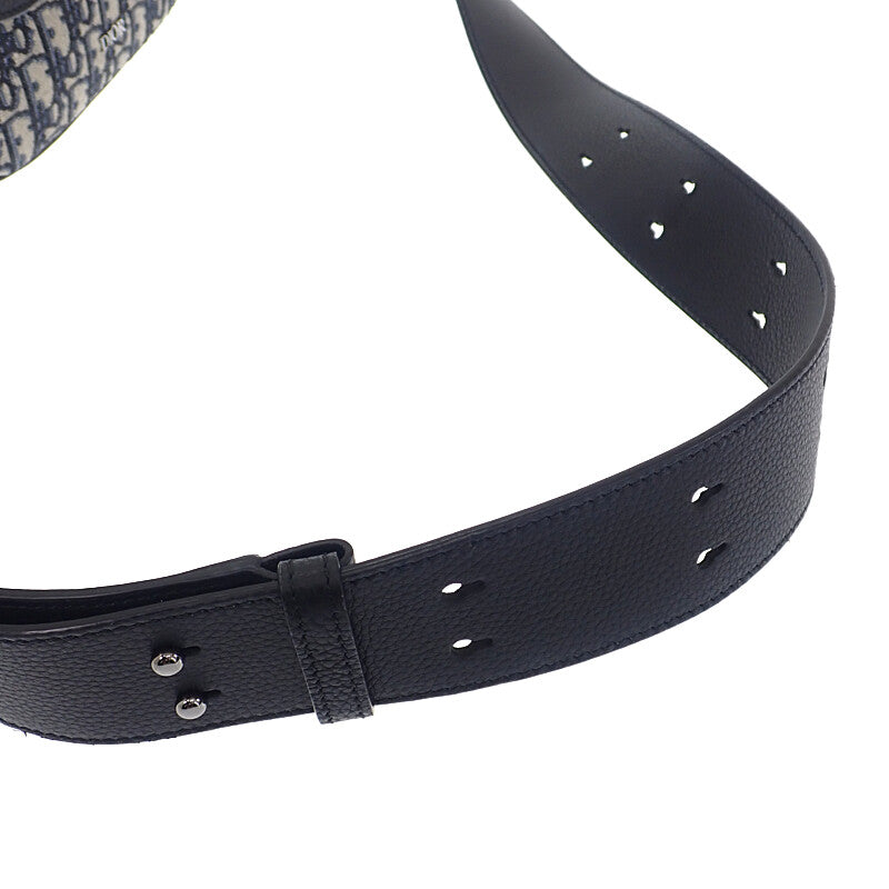 ディオール Dior サドル スモールメッセンジャー 1DME133YKS_H27E ショルダーバッグ カーフ ファブリック ブラック レディース メンズ【中古】【Aランク】