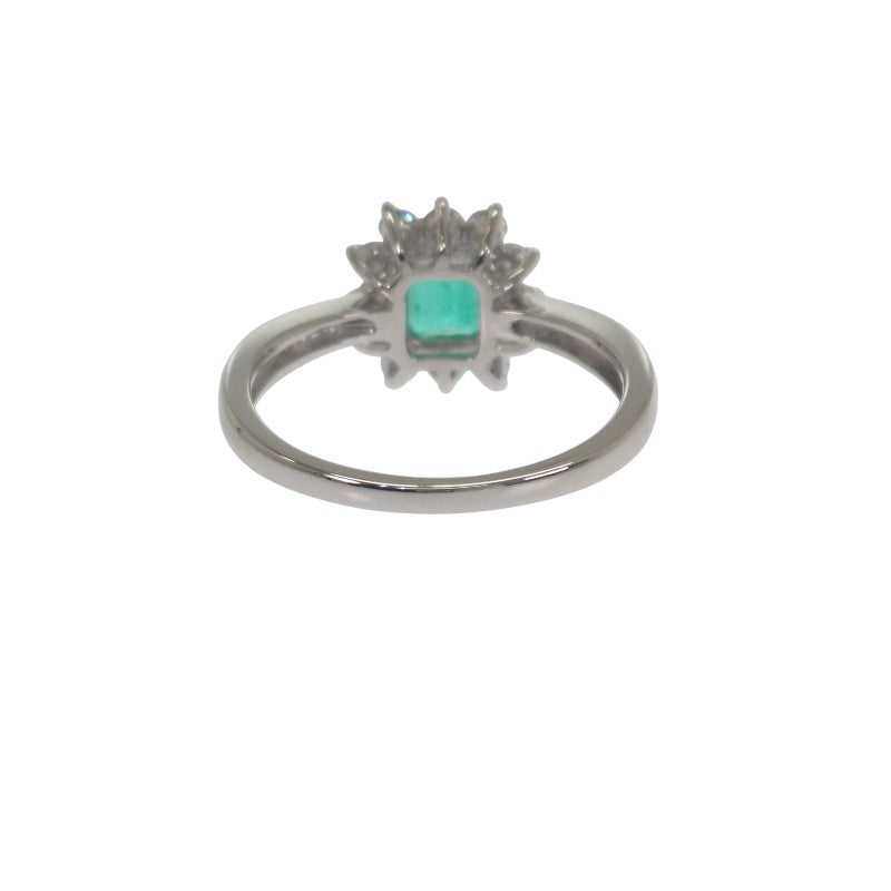 デザインジュエリー エメラルド 14号 リング Pt1000プラチナ グリーン エメラルド ダイヤモンド レディース【中古】【Aランク】