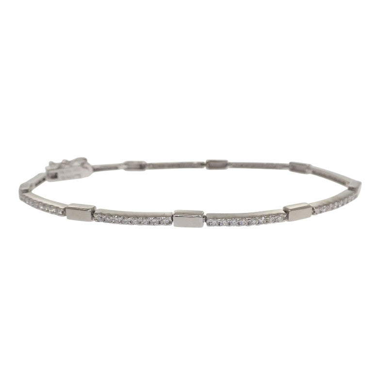 デザインジュエリー LINE ブレスレット K18ホワイトゴールド ダイヤモンド レディース メンズ【中古】【Aランク】