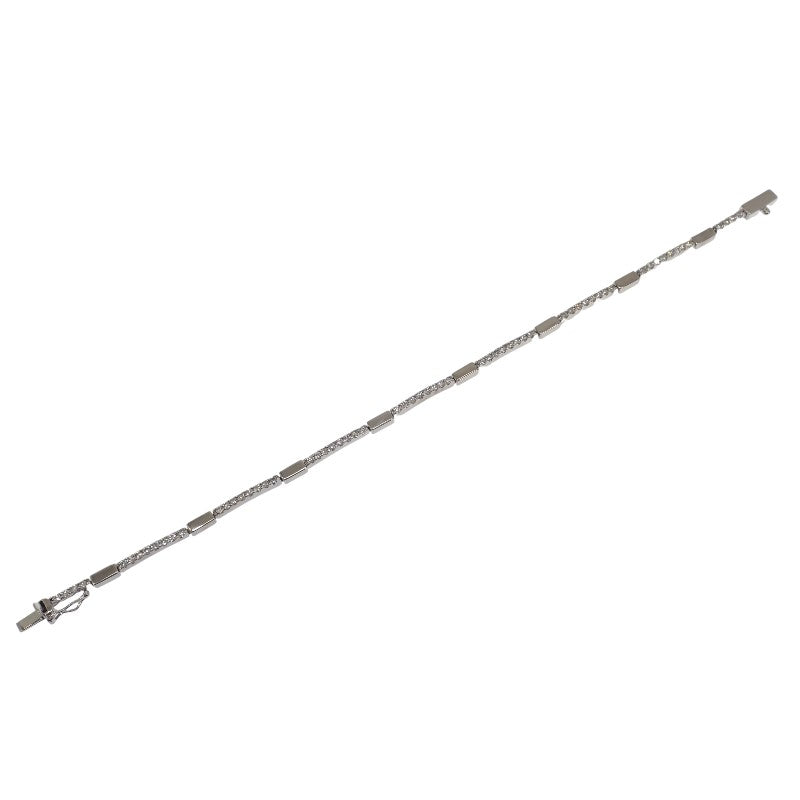 デザインジュエリー LINE ブレスレット K18ホワイトゴールド ダイヤモンド レディース メンズ【中古】【Aランク】