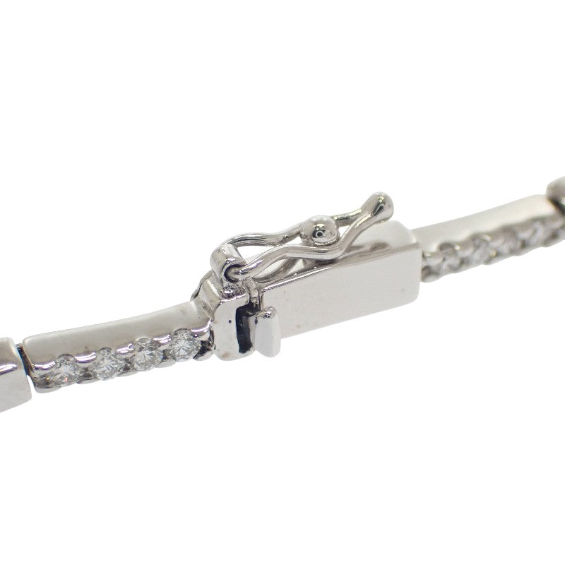 デザインジュエリー LINE ブレスレット K18ホワイトゴールド ダイヤモンド レディース メンズ【中古】【Aランク】