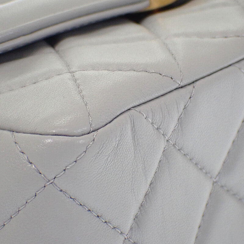 シャネル CHANEL ミニフラップ AS5258_B19389_NADOF ショルダーバッグ ラムスキン グレー ゴールド金具 レディース【中古】【Aランク】