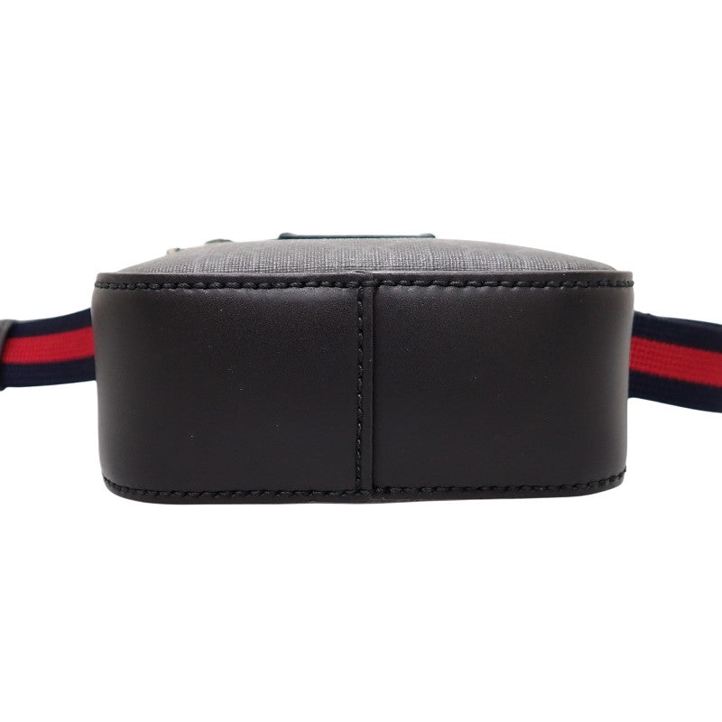 グッチ GUCCI GGスプリーム ミニショルダーバッグ 682357 K5RLN 1095 ショルダーバッグ GGスプリームキャンバス レザー ブラック シルバー金具 メンズ レディース ユニセックス【中古】【Aランク】