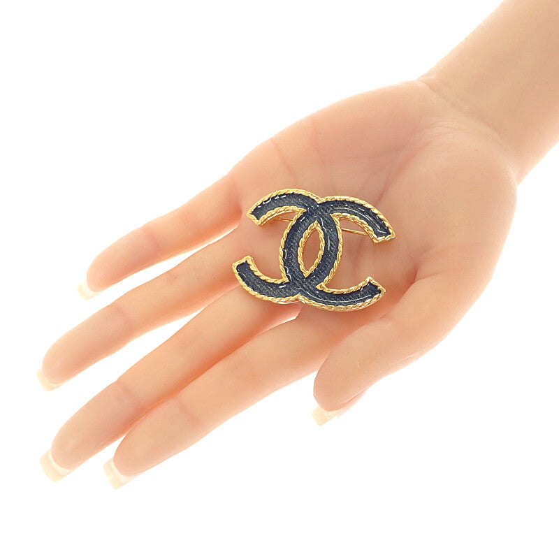 シャネル CHANEL ココマーク I24P刻印 ABC726B15375NU456 ブローチ メタル デニムカラー ネイビー系 レディース【中古】【Aランク】